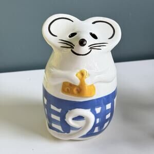 Vintage 5.5" Tall Gustin Mouse Cheese Shaker Parmesan Hand Painted USA C1